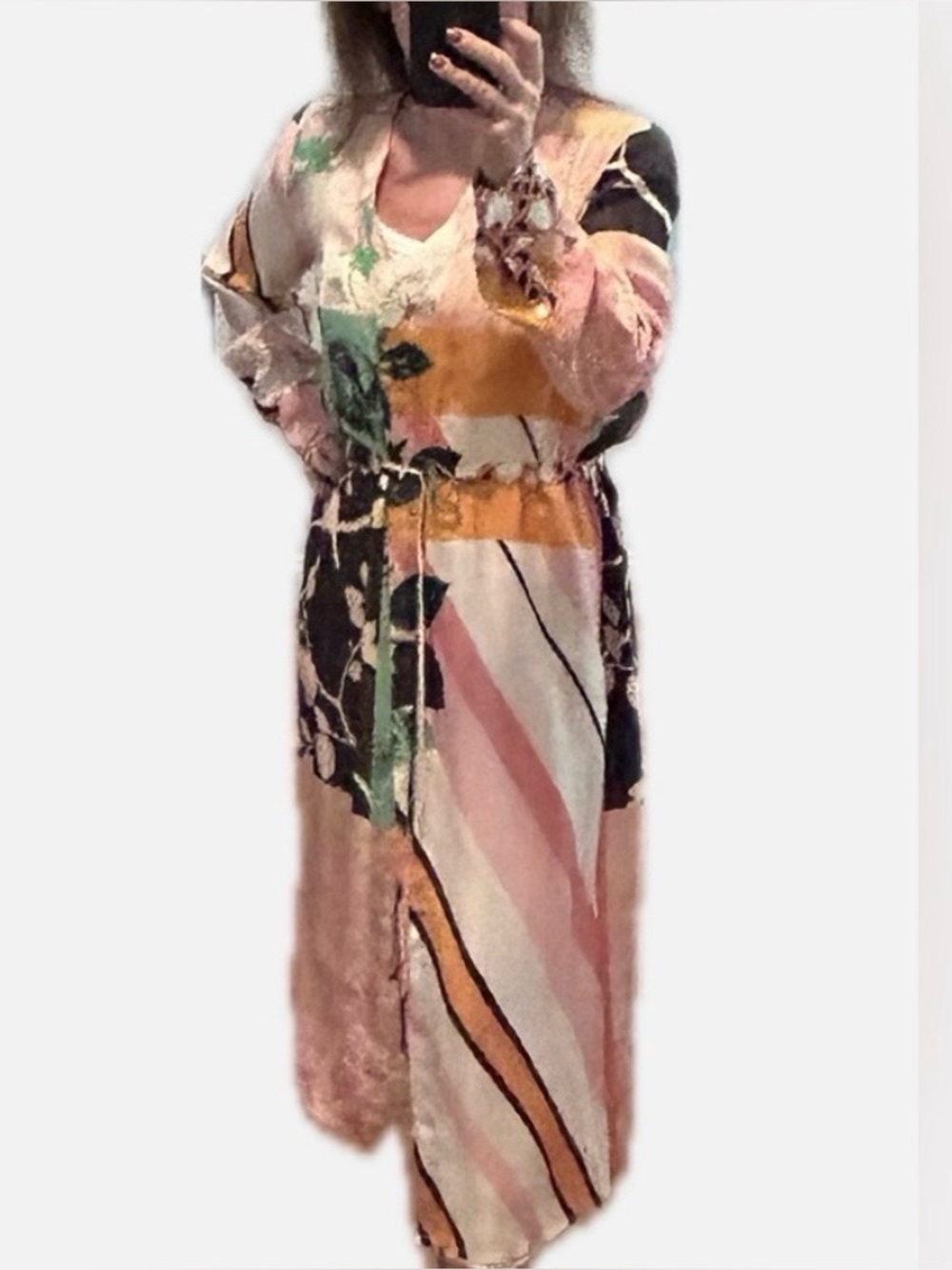 Multi-Color mixed artsy print Dress or a Duster